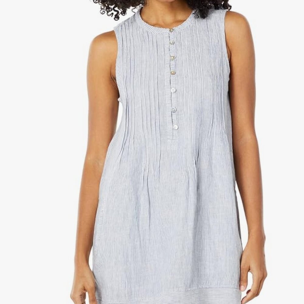 Faherty Blue Striped Isha Mini Dress; EUC; Size XL